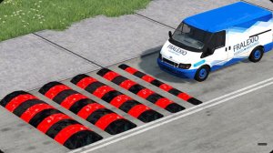 Автомобили против странных последовательных лежачих полицейских #2 - BeamNG Drive