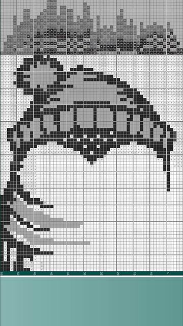 Сова - (Owl) [★★★★★] 65х55 чёрно-серый японский кроссворд #pixelart