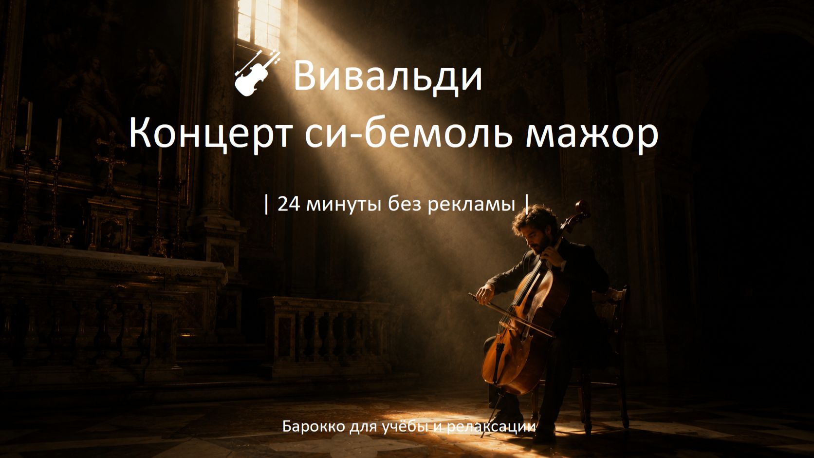 🎻 Вивальди – Концерт си-бемоль мажор | 24 минуты без рекламы | Барокко для учёбы и релаксации