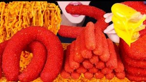 АСМР ЕДА КОРЕЯ | МУКБАНГ | ГОРЯЧИЕ ЧИПСЫ С КОЛБАСОЙ И СЫРОМ  |СЫРНЫЕ ПАЛОЧКИ | КАРТОФЕЛЬНЫЕ ОЛАДЬИ