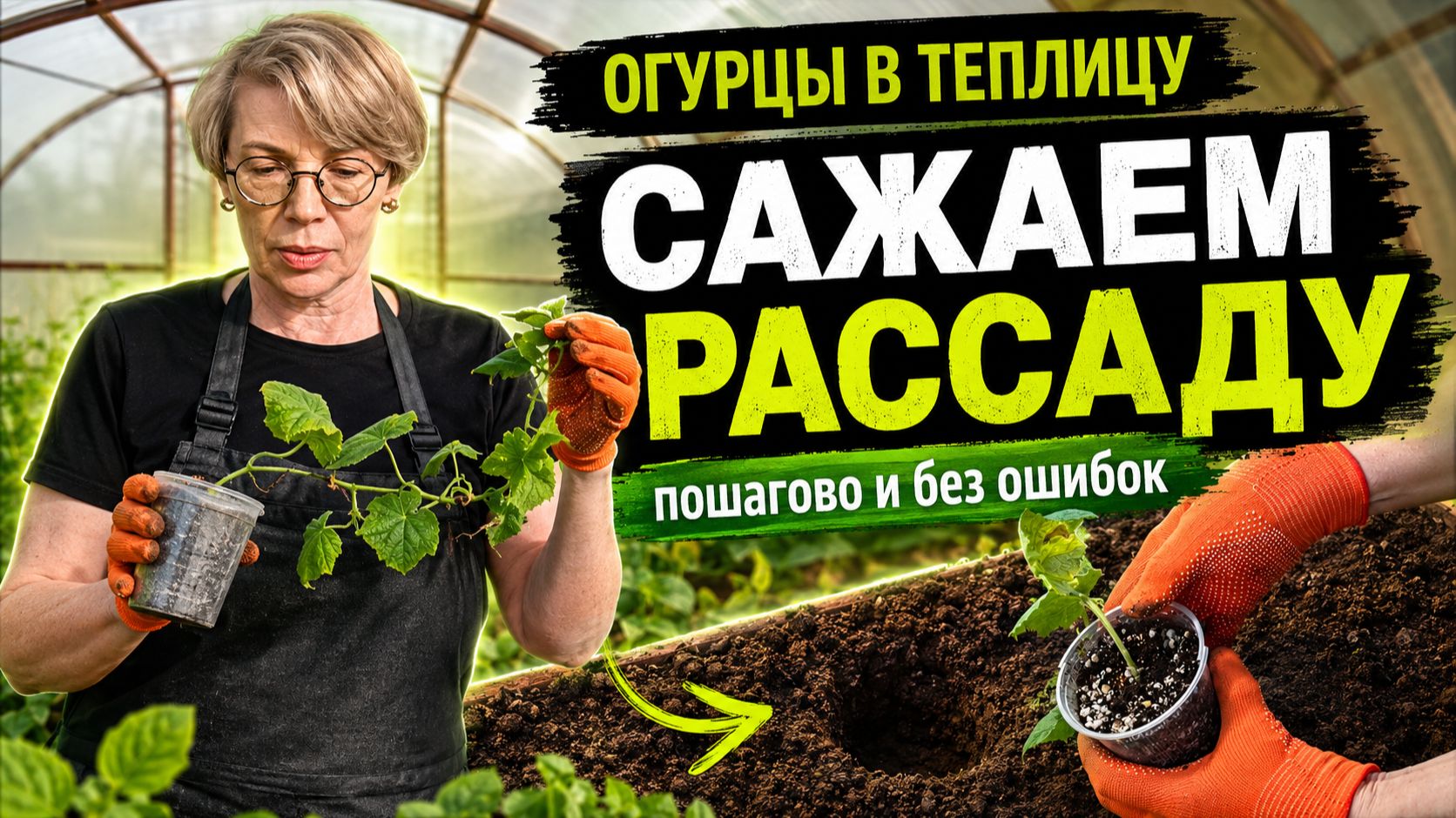 Сажаем рассаду огурцов в теплицу. Ремонт теплицы