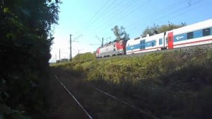 Отправление поезда «Стриж» со ст. «Н. Новгород-Стригино», август 2021 года