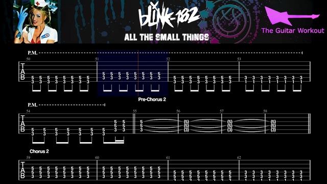 Blink 182 - All The Small Things (HQ Backing Track with vocals & tab  Guitar Karaoke) - The Guitar W