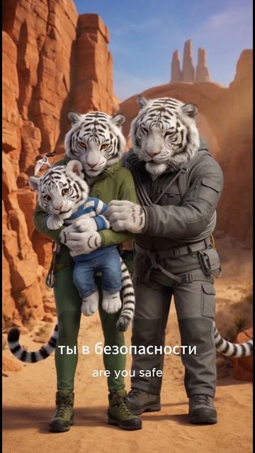 ТИГР ПРОТИВ МЕДВЕДЯ: Папа спасет всегда! 🐅 Семья — это главное.
