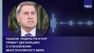 Ушаков: лидеры РФ и КНР примут Декларацию о становлении многополярного мира