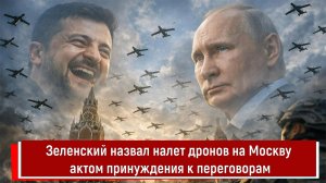 Зеленский назвал налет дронов на Москву актом принуждения к переговорам