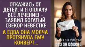 Истории из жизни: Откажись от детей, и я оплачу всё лечение! - заявил богатый свекор…