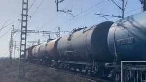 Электровоз 3эс5к с грузовым поездом