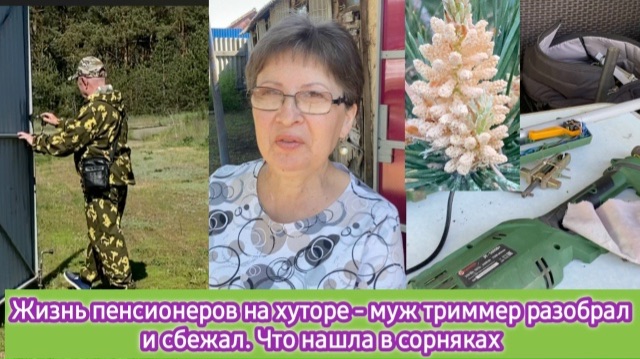 Жизнь пенсионеров на хуторе - Муж триммер разобрал и сбежал. Что нашла в сорняках