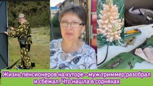 Жизнь пенсионеров на хуторе - Муж триммер разобрал и сбежал. Что нашла в сорняках