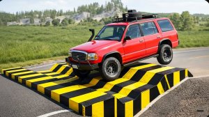 Автомобили против перевёрнутых лежачих полицейских: Безумный челлендж #25 в BeamNG Drive!
