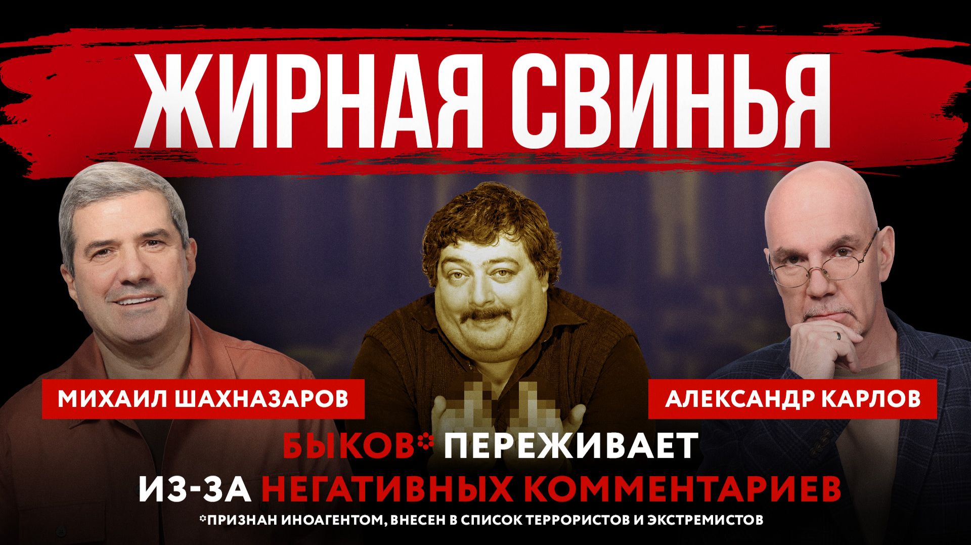Жирная свинья. Быков* переживает из-за негативных комментариев