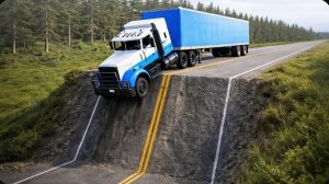 Автомобили против недостроенной дороги: Безумный челлендж #9 в BeamNG Drive!