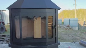 Металлический камин для отопления дома