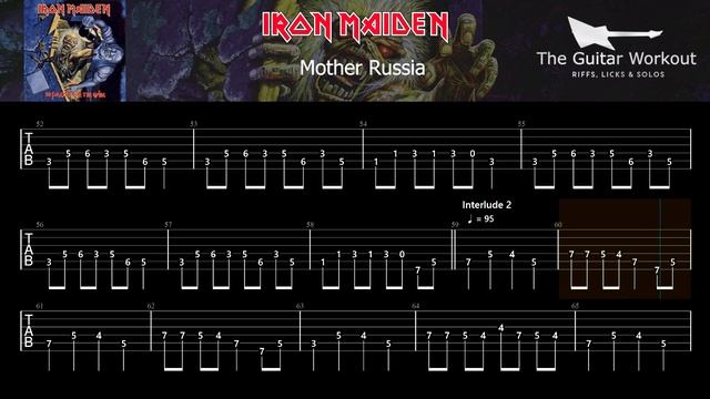 Iron Maiden - Mother Russia (HQ Backing Track with vocals & tab  Guitar Karaoke) - The Guitar Workou