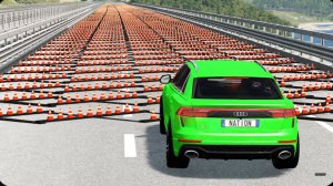 Машины против 100 полос с шипами – BeamNG.Drive