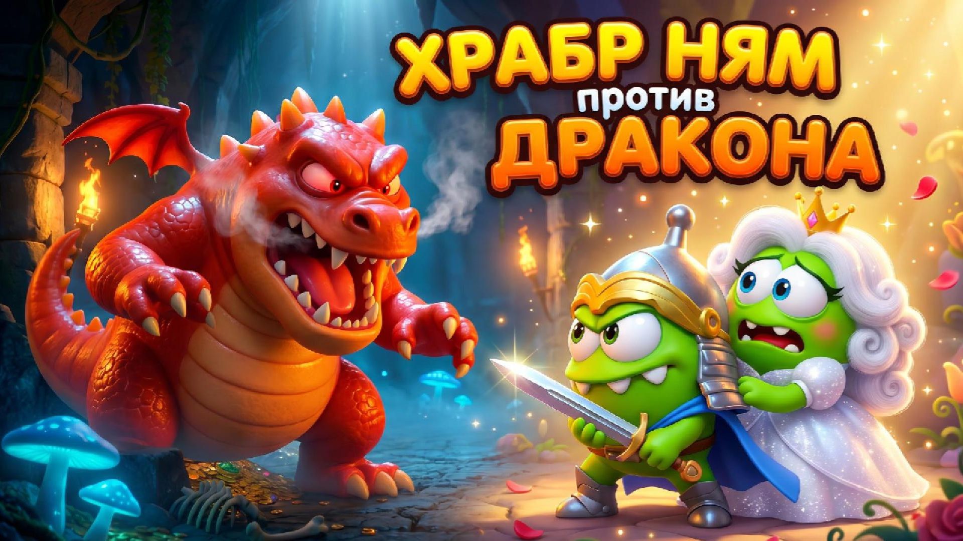🎬 ХРАБР НЯМ против ДРАКОНА 🐉 | Волшебный мультик про Ам Нямов