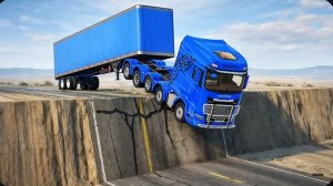 Автомобили против недостроенной дороги: Безумный челлендж #10 в BeamNG Drive!
