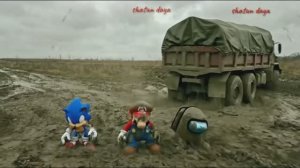 Грязевая шутка в Super Mario, Sonic, Among Us и Masha.