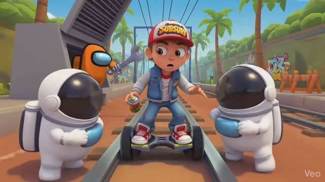 Экшен: Subway Surfers против 4 Among Us
