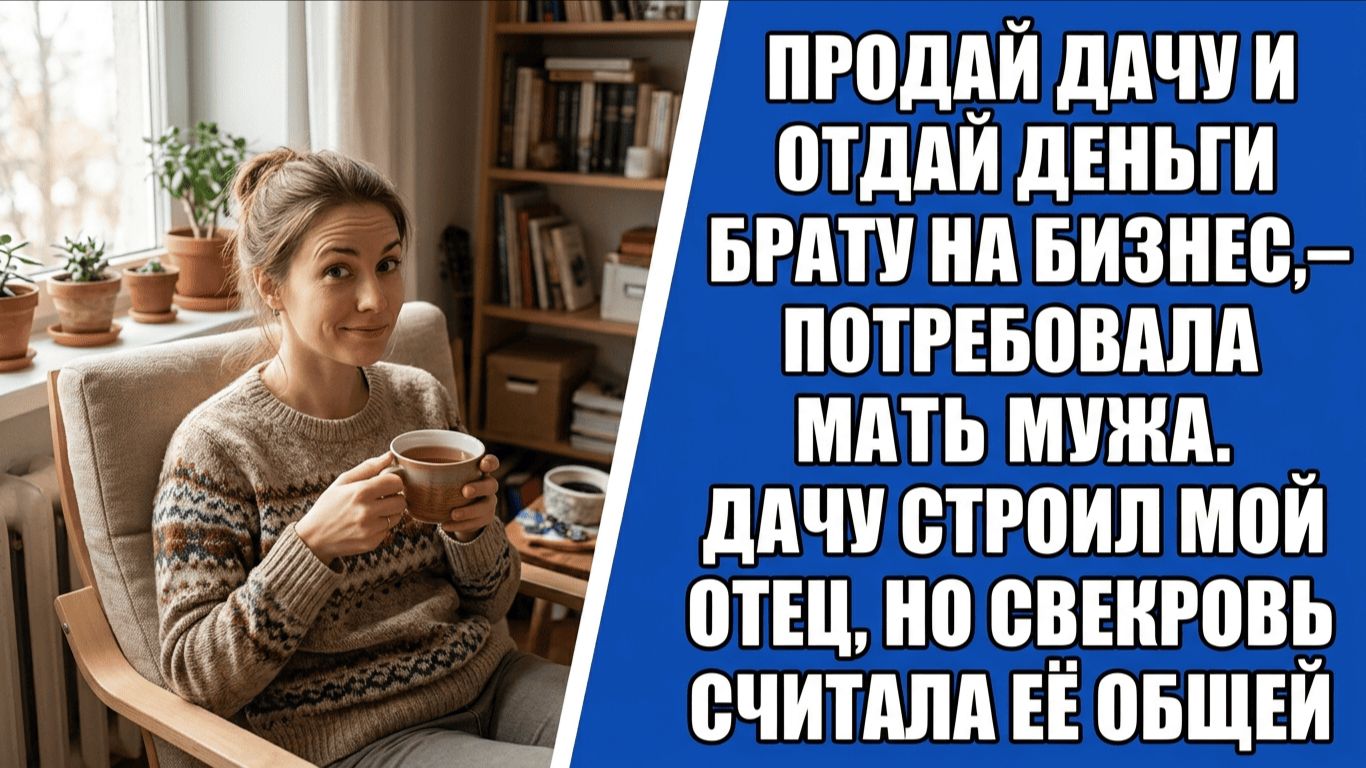 Продай дачу и отдай деньги брату на бизнес, — потребовала мать мужа. Дачу строил мой отец, но..