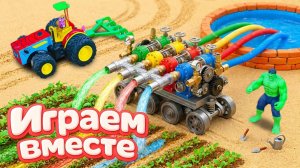 МУЛЬТИКИ ПРО МАШИНКИ И СУПЕРГЕРОЕВ ДЛЯ ДЕТЕЙ 🚗 ИГРУШЕЧНЫЙ ХАЛК И МАШИНКИ С ПОЕЗДАМИ №4