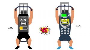 Smartphone Low Battery Vs Nokia Low Battery   Behind The Neck Lat Pulldown Challenge   NCR Animation