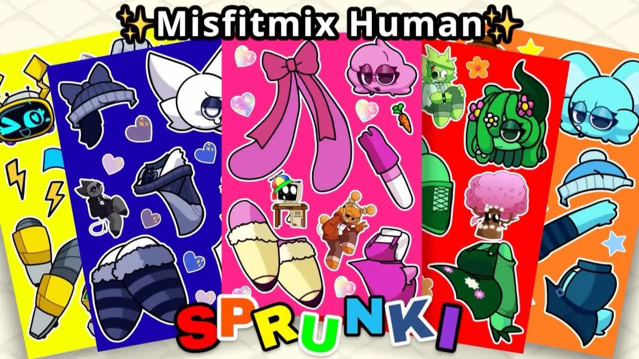 🌈 РЕМИКС INCREDIBOX СПРУНКИ! КНИГА СТИКЕРОВ С ЧЕЛОВЕЧКАМИ MISFITMIX ｜ АСМР ✨