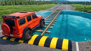 Автомобиль против железнодорожного моста: Безумный челлендж в BeamNG Drive!