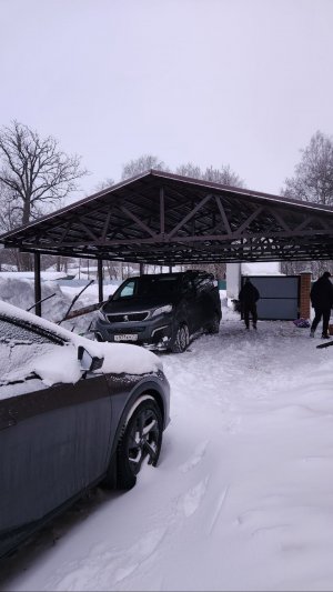 Большой навес 11х7 с порошковой покраской цвет графит ral 7024
