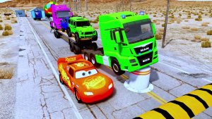 МУЛЬТИК Маквин и Платформа Грузовик: Яма против Машины #143 💥 BeamNG.Drive
