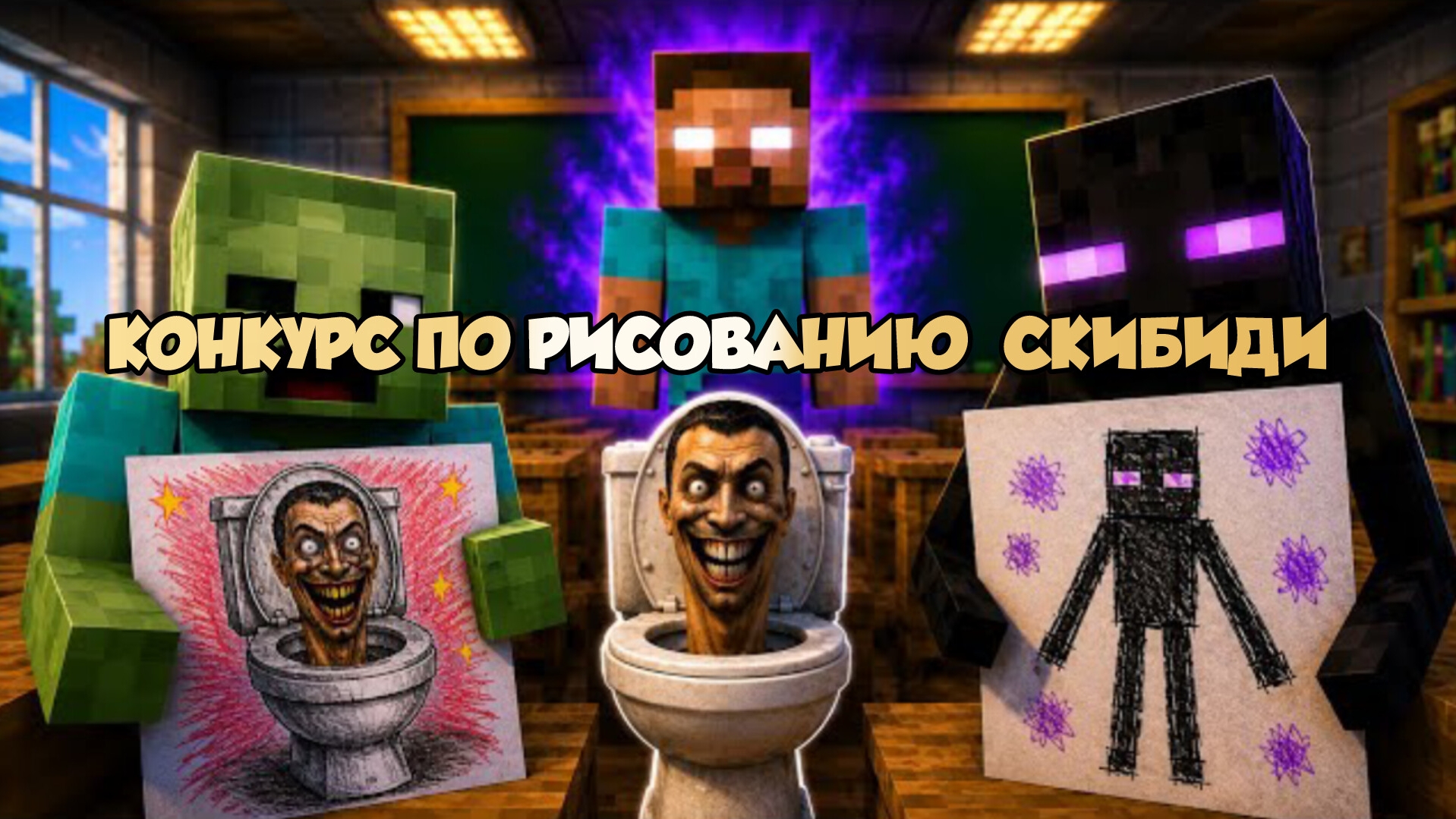 Конкурс по рисованию  лучшего СКИБИДИ туалета в МАЙНКРАФТЕ