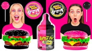 Челлендж с едой «Розовое или Черное» # Едим продукты 1 цвета целый день с BooBoom Challenge