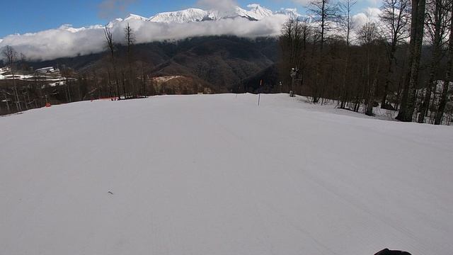 Роза Хутор. Спуск по синей трассе 