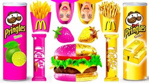 ЧЕЛЛЕНДЖ С ЕДОЙ# РОЗОВОЕ VS ЗОЛОТОЕ # Едим продукты одного цвета! Мокпан от BooBoom Challenge
