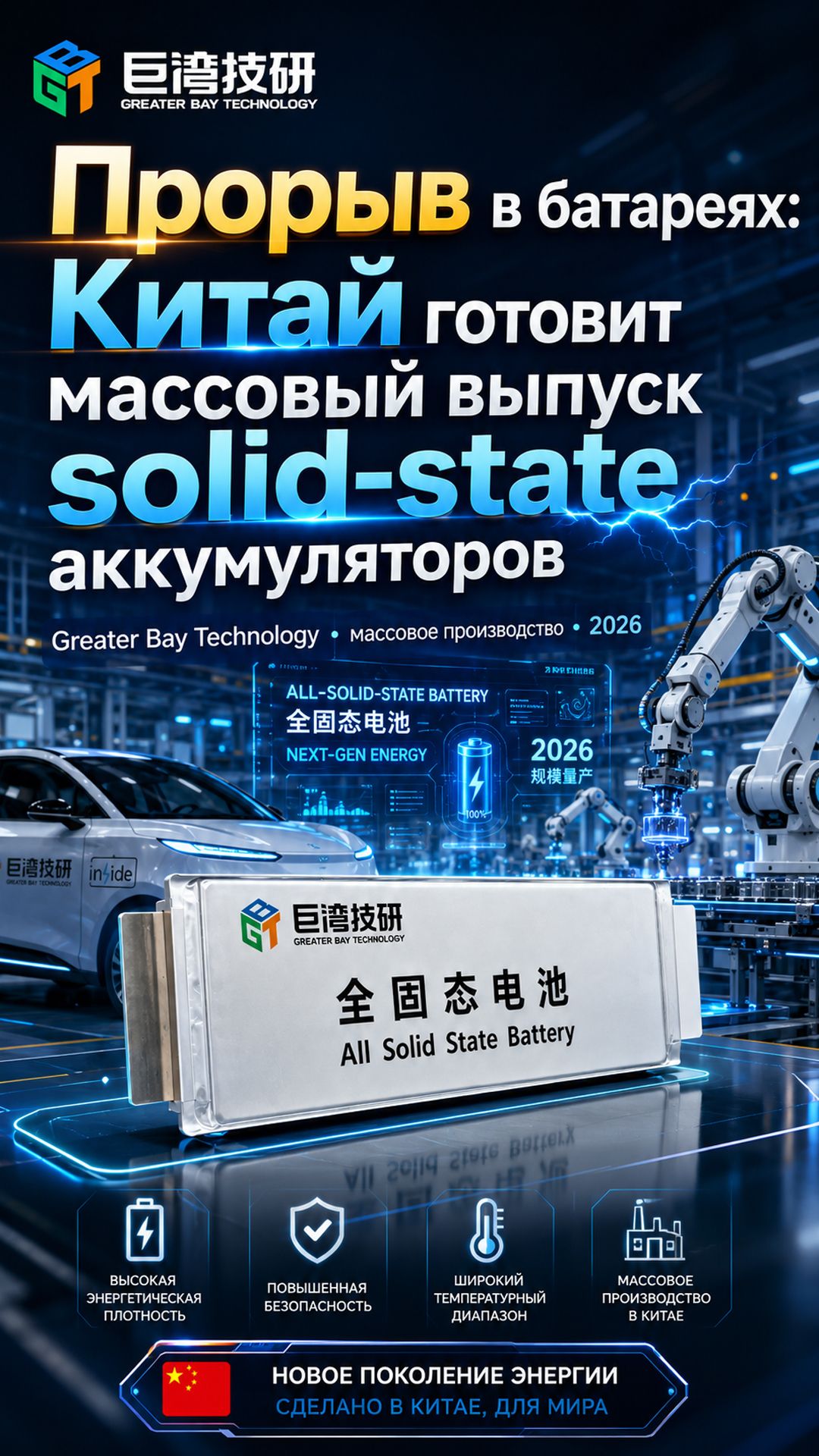 Почему заявление Greater Bay о твердотельной батарее на 500 Вт·ч/кг важно, но требует осторожности