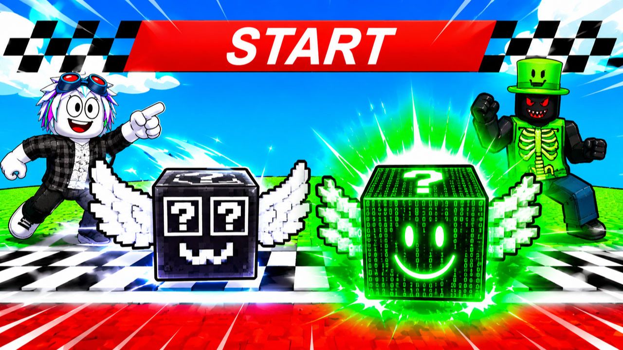ПОБЕДИЛ 1х1х1х1 в ГОНКАХ НА ЛАКИ БЛОКАХ и СТАЛ ТОП-1! ROBLOX Race Your Lucky Block