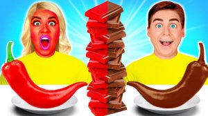 ЧЕЛЛЕНДЖ# ШОКОЛАДНАЯ VS ОБЫЧНАЯ ЕДА #4 # Кто доест, тот победит! 100 слоев шоколада от BooBoom