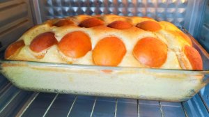 Абрикосовый пирог на кефире в духовке, без миксера🍑