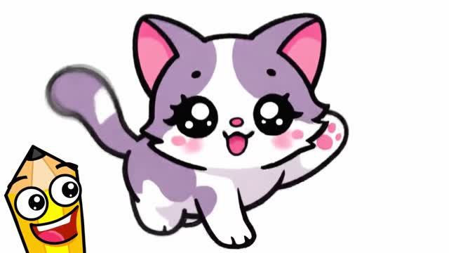 КАК НАРИСОВАТЬ ПРОСТОГО КАВАЙНОГО КОТЕНКА 😻