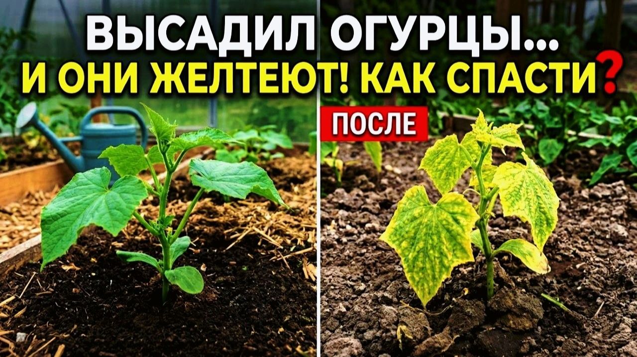 Почему желтеют листья огурцов после пересадки! Спасаем рассаду супер подкормкой