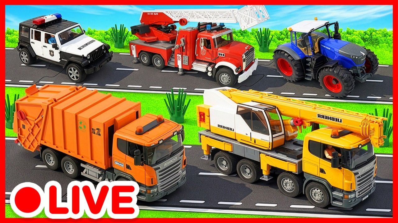 Пожарные помогают строительным грузовикам 🚒 Детские игрушки