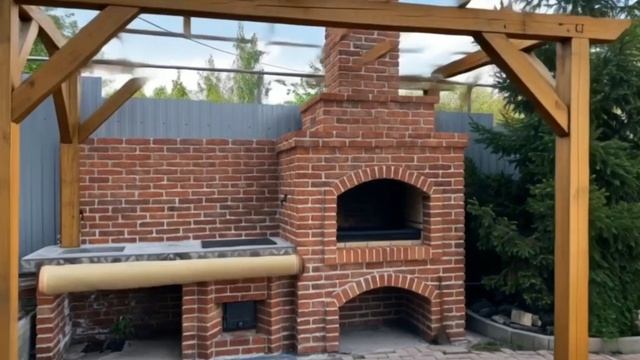 Мангальная зона из забутовочного кирпича