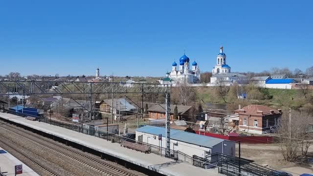 Боголюбово и луг в половодье. Вид с ж-д переезда