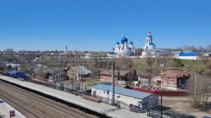 Боголюбово и луг в половодье. Вид с ж-д переезда