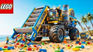Я собрал из LEGO гигантскую автоматическую машину для уборки пляжей! | Забавный эксперимент Lego
