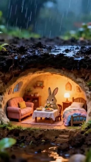 🐰 Зайчик у себя дома в норке🐰😄