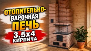 Отопительно варочная печь 3,5х4,5  кирпича.