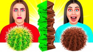 Челлендж# Шоколадная vs Обычная еда #5 # Кто доест, тот победит! 100 слоев шоколада от BooBoom