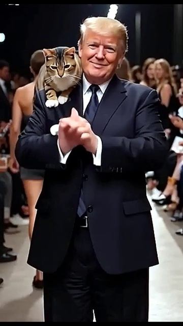 Трамп с котиком. Позитив. Юмор. Нейросеть. ИИ #настроение #юмор #смешное #анекдот #шутка #нейросеть